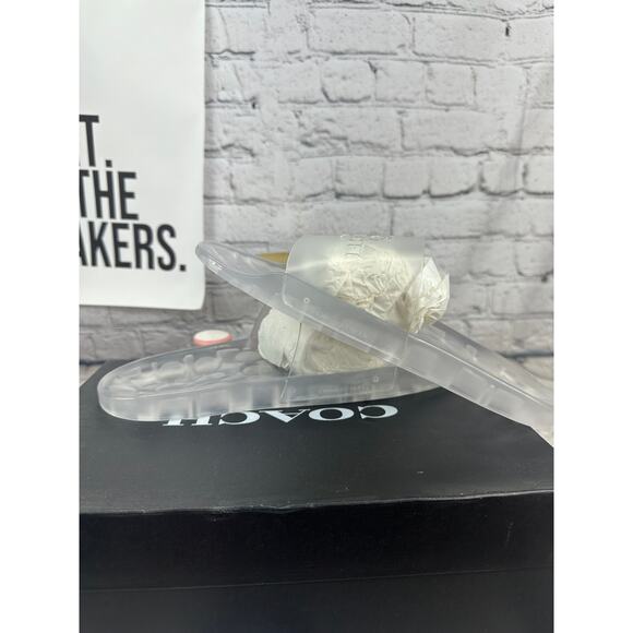 Coach Brand Ulyssa Clear Rubber Slides Slip On Slippers Womens Size 9 NEW W/BOX - Picture 6 of 8